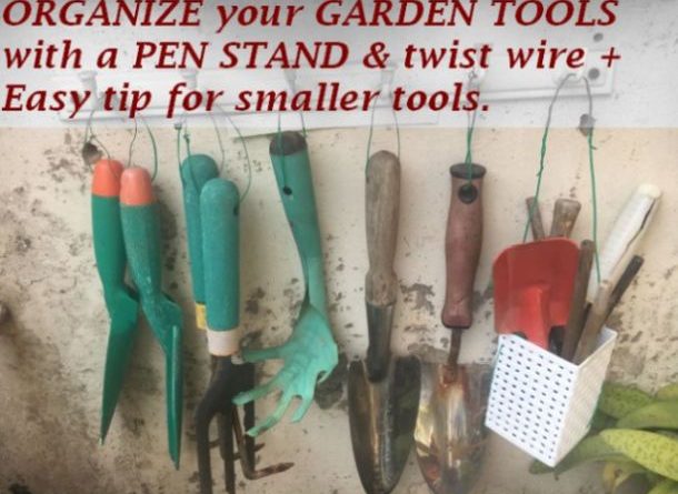 organize garden tools idea