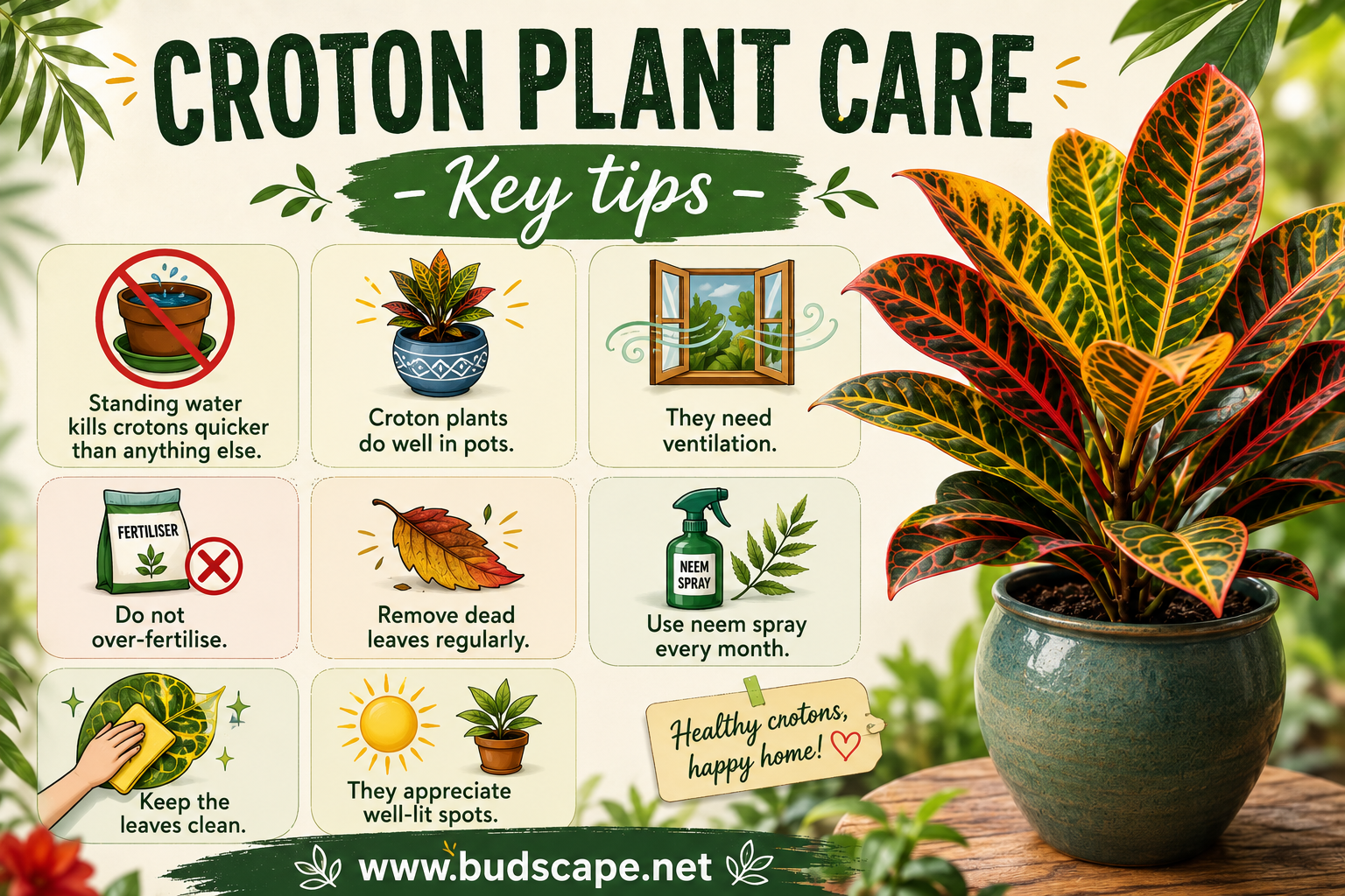 CROTON PLANT CARE- KEY TIPS